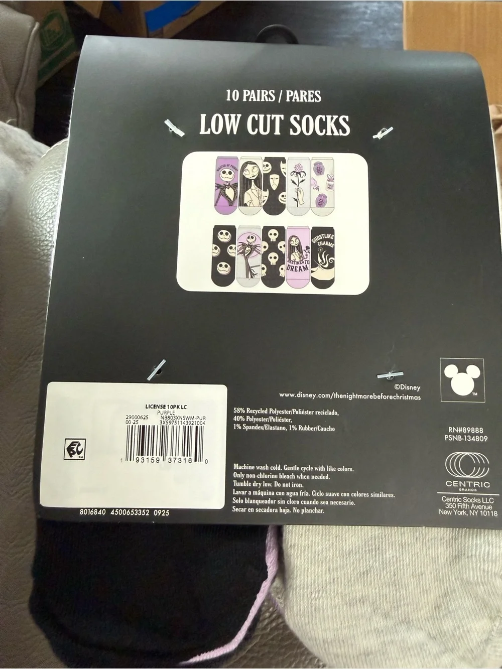 Disney Nightmare Before Christmas low cut socks. 10 pair Size 4-10